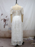 Autumn Sexy Short-Sleeved Formal Party Lace Princess Dress