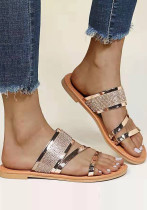 Plus Size Women Summer Rhinestone Slippers
