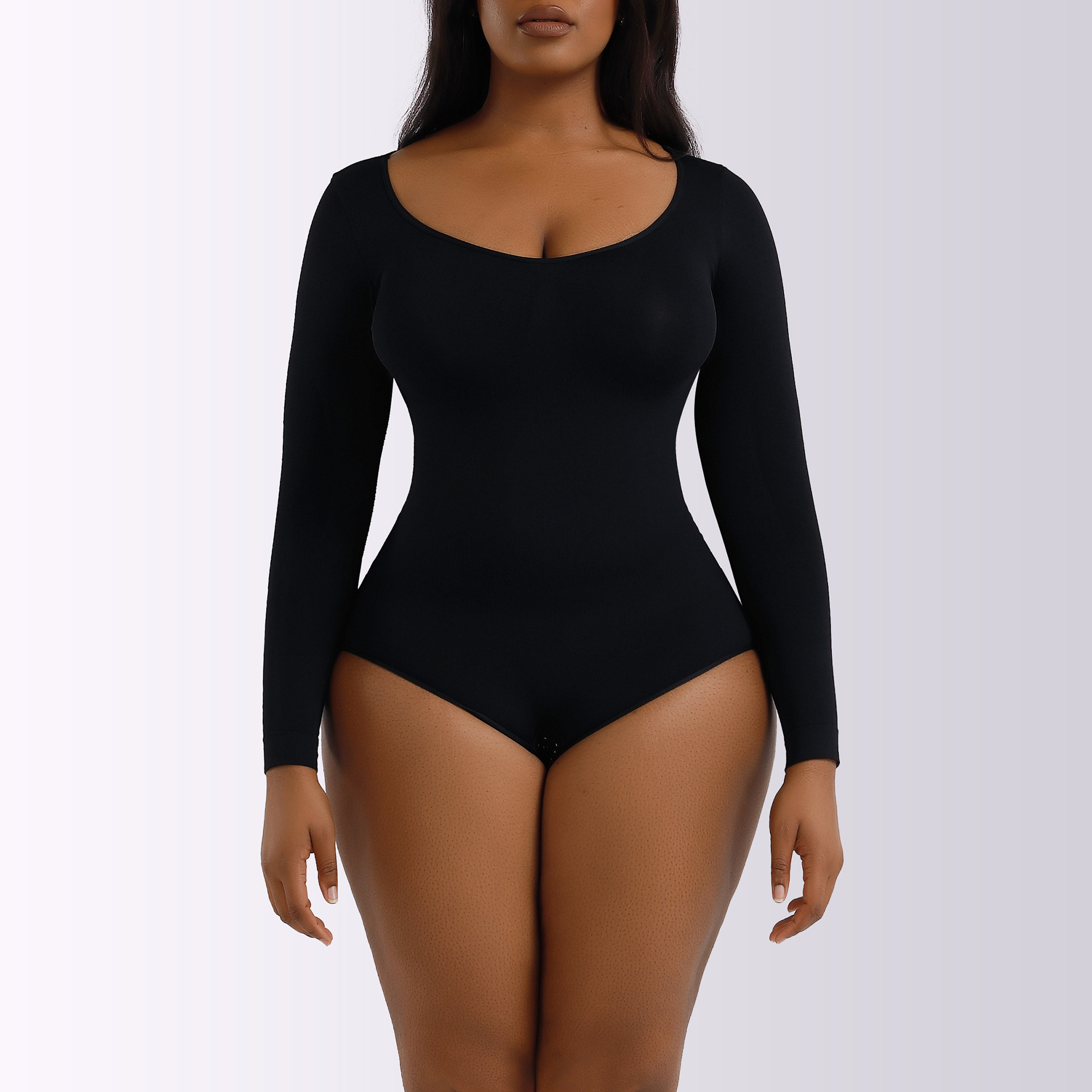 One-Piece Tummy Control Butt Lift Shaping Bodysuit Women Tight Fitting Long  Sleeve Basic Body Shapewear - The Little Connection