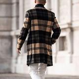 men's plaid woolen trench coat