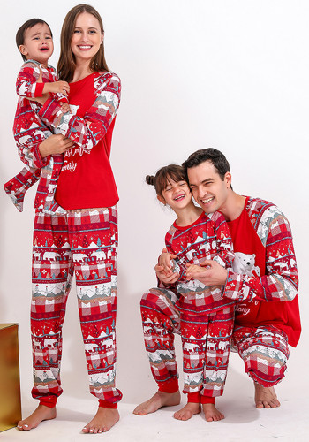 Conjunto de pijamas familiares Conjuntos navideños para bebés, niños, niñas, mujeres y hombres