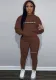 Women's Fleece Hoodies Women's Two Piece Hoodie Casual Print Tracksuit