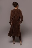 Women Casual Fleece Coat crop top and pant 3 Piece set