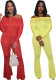 Trendy Solid Color Off Shoulder Small Bell Bottom Jumpsuit