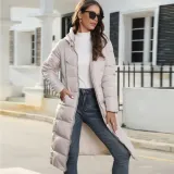 Winter Hooded Women'S Cotton Down Coat Women Long Slim Fit Cotton Padded Jacket Warm Women'S Coat