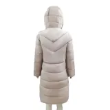 Winter Hooded Women'S Cotton Down Coat Women Long Slim Fit Cotton Padded Jacket Warm Women'S Coat