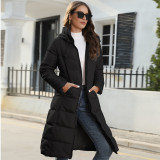 Winter Hooded Women'S Cotton Down Coat Women Long Slim Fit Cotton Padded Jacket Warm Women'S Coat