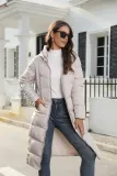 Winter Hooded Women'S Cotton Down Coat Women Long Slim Fit Cotton Padded Jacket Warm Women'S Coat