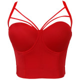 Sexy Camisole Women'S Fitted Bra Sexy Underwire Low Back Wrapped Chest Basics Top