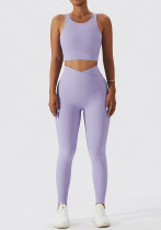 Traje de Yoga de manga larga acanalado ahuecado de secado rápido traje de Fitness ajustado para correr deportes conjunto de pantalones de dos piezas para mujer