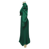 Осенний женский топ с пышными рукавами и плиссированная юбка с оборками из двух частей