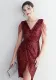 WomenElegant Sequins V Neck Mini Evening Dress