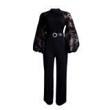 Women's Fall Long Sleeve Slim Fit Chic Casual Straight Jumpsuit