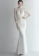 Plus SizeWomenElegant Lace Mesh Patchwork Fishtail SkirtEvening Dress