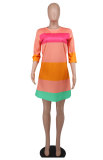 Women French Colorblock Dress