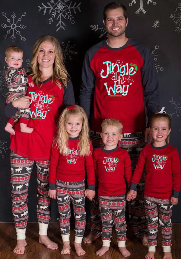 Parent-Child Outfit Christmas Print Parent-Child Pajamas Set