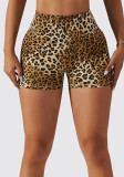 Leopard Print Yoga Shorts Camouflage Quick-Drying Fitness Pants Women'S High Waist Tight Fitting Running Sports Shorts