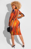 Women'S Fashion Casual Multi-Color Tie Dye Print Dress