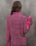 Dames wintertrui patchwork gemengde kleur gebreide pullover coltrui
