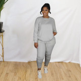 Women'S Casual Solid Long Sleeve Tracksuit Two-Piece Set