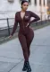 Women'S Letter Zipper Stretch Sports Fitness Jumpsuit