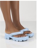 Sommer-Plattform-Quadrat-Absatz-beiläufige Pantoffel-Frauen-Süßigkeit-Farben-Strand-Flip-Flops