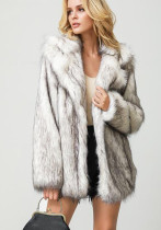 Autumn And Winter Women'S Maxi Fur Jacket  Faux Fur Coat
