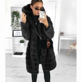 Fur Autumn Winter Faux Fur Long Hooded Fur Coat Women'S Coats