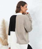 Winter Sweater Plus Size Women'S Patchwork Irregular Knitting Loose Pullover Top