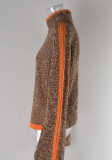 Женский зимний свитер Пэчворк Разноцветный вязаный пуловер Водолазка Свитер