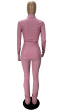 Women'S Summer Sexy Ribbed Turtleneck Pleated Two-Piece Pants Set