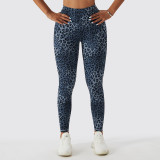 Women Leopard Print Yoga Pants Butt Lift High Waist Tight Fitting Sports Basic Pants Camouflage Fitness Pants