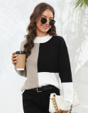 Winter Sweater Plus Size Women'S Patchwork Irregular Knitting Loose Pullover Top