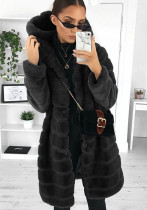 Fur Autumn Winter Faux Fur Long Hooded Fur Coat Women'S Coats