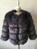 Women's Cropped Long Sleeve Fur Faux Fur Coat