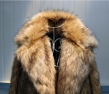 Men's fur coat imitation raccoon fur long coat warm suit