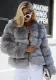 Women's Cropped Long Sleeve Fur Faux Fur Coat