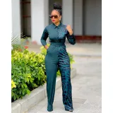Women's Patchwork Print Jumpsuit