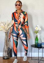 Mode Damen bedruckter zweiteiliger Anzug