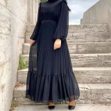 Autumn and winter women's high collar pullover fashion loose muslim dress