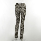 Zebra Print Trousers Winter Street Trend Fashion Casual Pants