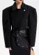 Contoured Wide Shoulder Short Coat Women Winter Chic Trendy Jacket