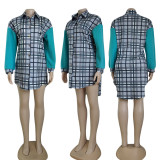 WomenCasual Check Contrast Fleece Sleeve Shirt