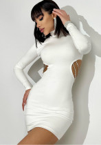 Women Cutout Turtleneck Long Sleeve Bodycon Dress