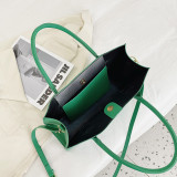 Women large-capacity simple printed pu one-shoulder messenger tote bag