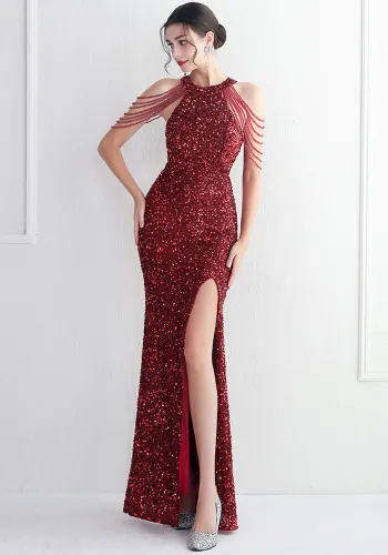 Plus Size Women Sequin Formal Party Evening Dress