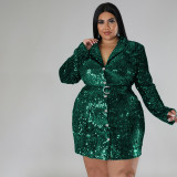 Plus Size Women's Sequin Blazer