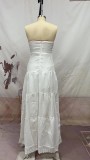 Women'S Sexy Strapless Long White Dress Casual Holiday Dress