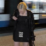 Women'S Fall Letter Off Shoulder Strapless Slim Bodycon Chic Dress