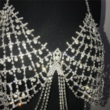 Summer Sexy Nightclub Sparkling Diamond Breast Chain Top